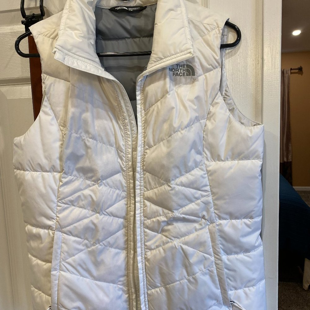 North Face white puffer vest